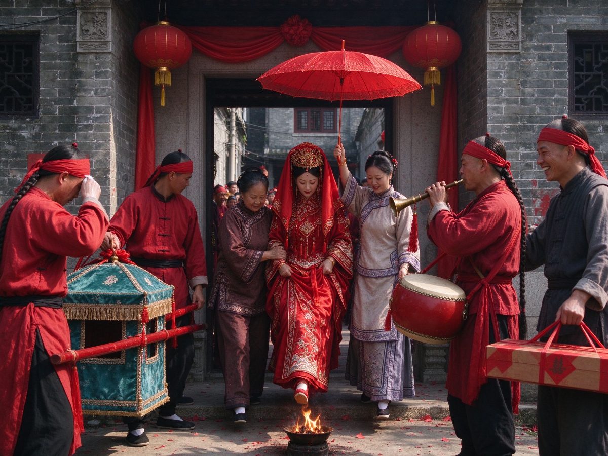 图：择定吉期后，男家具帖送往女家确认
